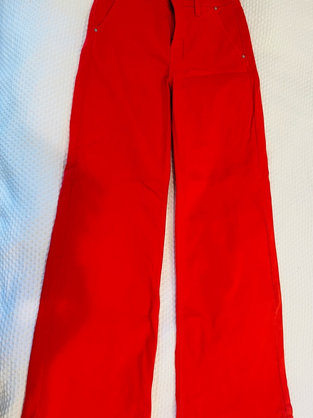 High-Rise Wide-Leg Jeans - Red